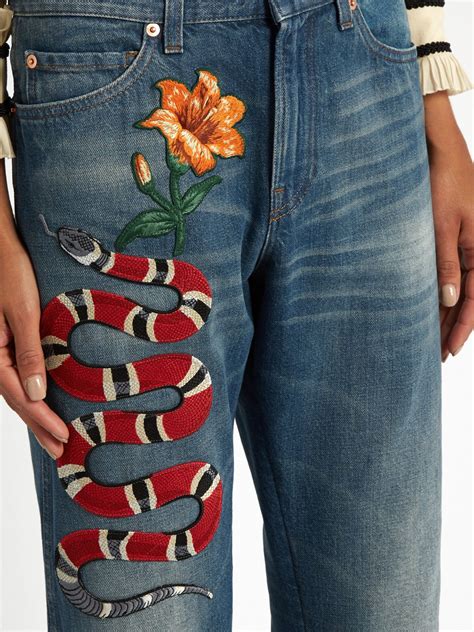 gucci snake jeans jacket prezzo franzese|gucci denim jeans.